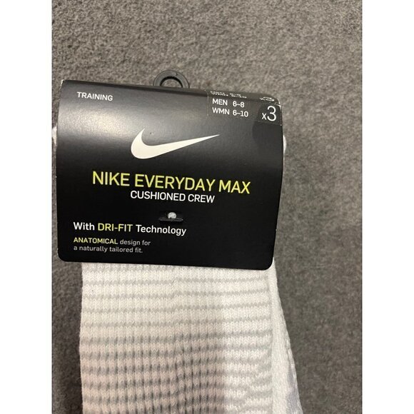 𝅺nike Everyday Max Dri-Fit Cushioned Crew Socks Size: Medium 6-8 Color: Multi - Picture 4 of 9